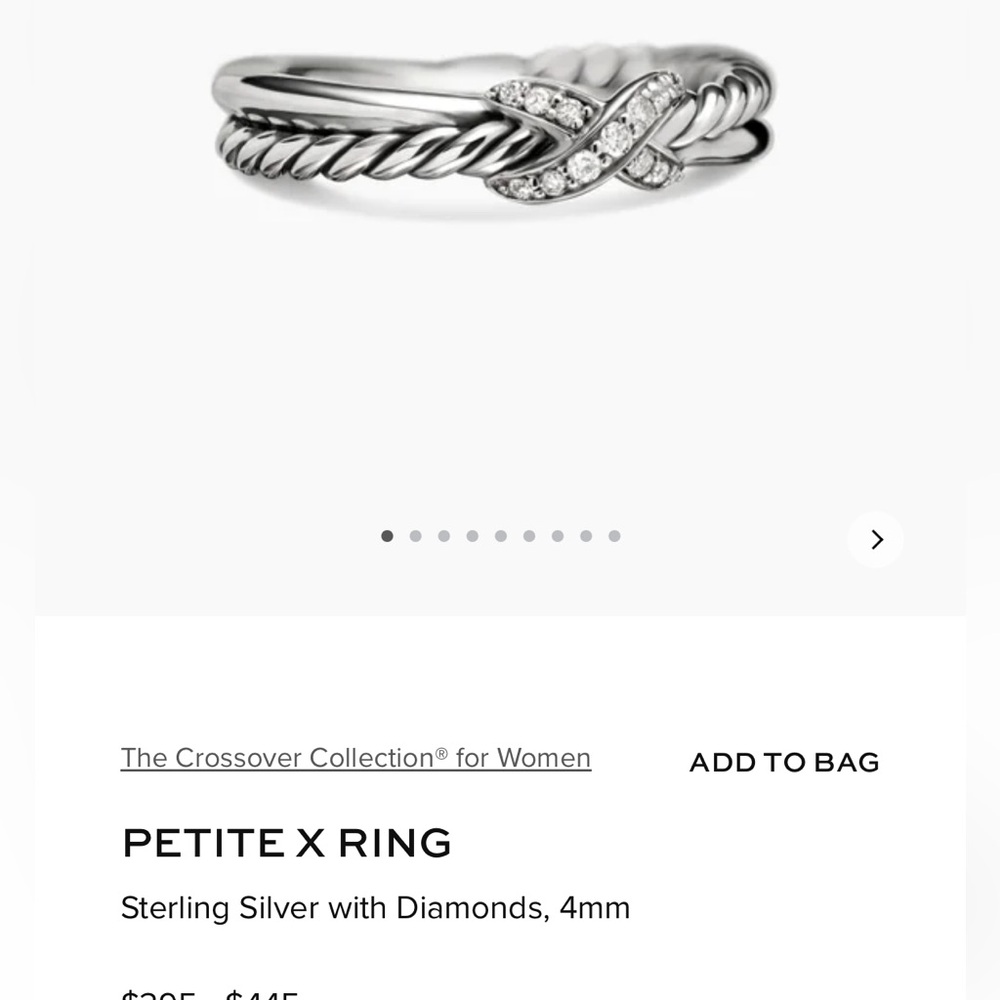 David Yurman Petite X Ring (Size 8)